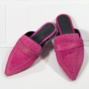 ASOS Shoes fuchsia pointed toe mules with studded detail Women’s size 6